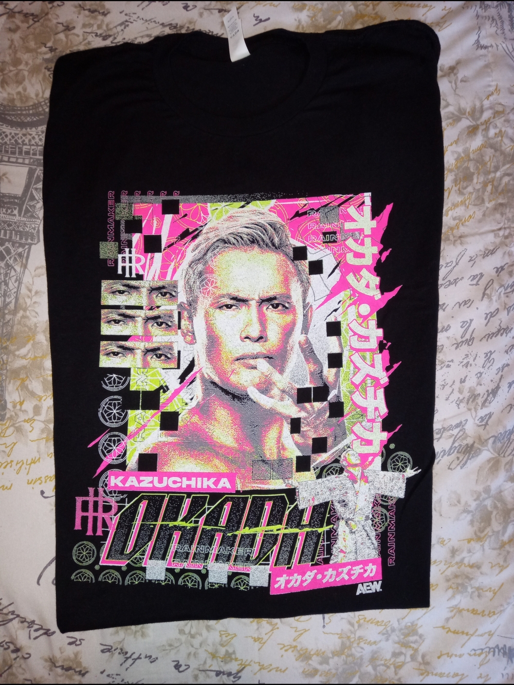 AEW Crate Exclusive Kazuchika Okada Black Graphic Tee
